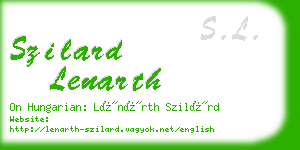 szilard lenarth business card